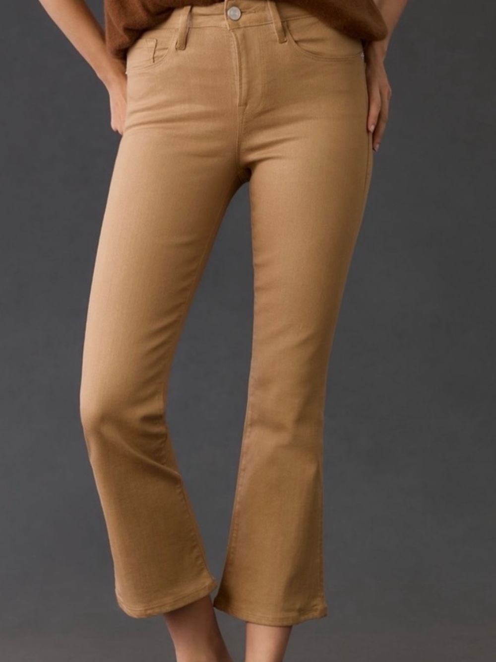 Frame Denim Le Crop Mini Boot Pants in Camel